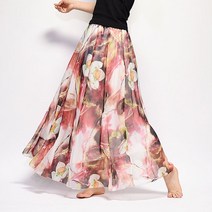 패션왕 우아한 여름 롱 스커트 여성 쉬폰 Saia 비치 보헤미안 맥시 하이 웨이스트 투투 캐주얼 Vestidos 하