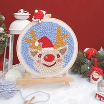 태광조명 DIY 펀치 니들 자수 크리스마스, 산타코기1