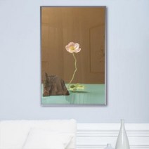 ix739-감성충만_꽃_중형메탈액자, 그레이/4타입