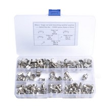 STK 100 팩 로트-M6X16 랙 마운트 케이지 너트 및 나사 (와셔 포함)-정사각형 클립