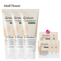 메디플라워 곡물 페이셜 클렌징 폼 150mlx3개+곡물 파우치 5매, 단일옵션