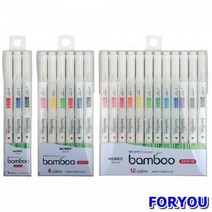 ForU197 모리스 뱀부컬러펜 12색세트 트윈 12개 펜 유성 리필심 멀티 문구용품, 상세페이지 참조
