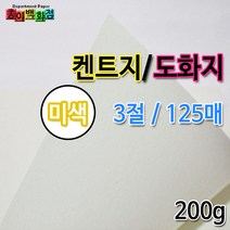 종이백화점 200g 미색 켄트지 전지 2절 3절 4절 8절 16절 A4, 125매