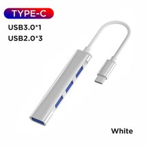 USB C 허브 멀티허브 노트북 휴대형 유형 C USB C 허브 3.0 4 포트 멀티 분배기 어댑터 OTG Lenovo HUAWEI Xiaomi Macbook Pro 15 Air, 001