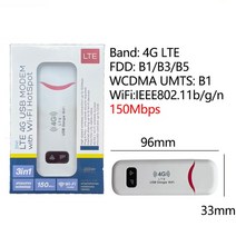 이동식 와이파이4G/3G LTE 라우터 무선 USB 동글 150Mbps 모뎀 스틱 와이파이 어댑터 휴대용 모바일 네트, 03 White 4G_01 1PC