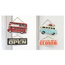 매장 출입구 사인보드 빈티지버스 인데리어문패 카페 예쁜현판 작은푯말, 블루