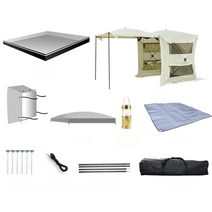 차박도킹텐트 쉘터 꼬리 트렁크 차량 카라반 대형, 420D 옥스포드  화이트 세트 3