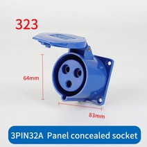 산업용 플러그 및 소켓 3P/4P/5 핀 전기 커넥터 32A ip44 방수 벽걸이 남성/여성 220V 380V, 04 3P 32A Panel mounted