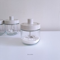 양념통 조미료통 유리 스푼 밀폐 소금병 스푼일체형 심플, 1개