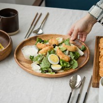 아카시아 원형 나무접시 우드플레이트 30cm 12인치