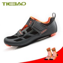 사이클 경량 평페달 라이딩 슈즈 Tiebao 사이클링 신발 로드 트라이애슬론 남성 통기성 자전거 슈퍼 스타 운동 스니커즈사이클링, 없음, socks with 1815 O+8.5