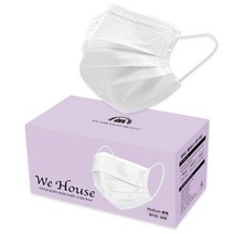 위하우스 일회용 중형 덴탈 황사 마스크 화이트 블랙(검정) 100매 150매 200매, 50개입, 3개