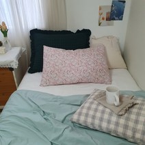 릴리 핑크 플라워 자루형.리본 베개커버