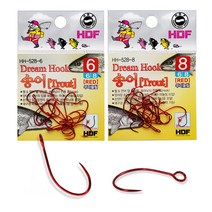 HDF 송어바늘 무미늘침 레드 trout 송어훅, 1개