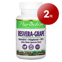 Paradise Herbs 항산화 관리 레스베라 그레이프 추출 Resvera Grape 60정 1팩, 2팩