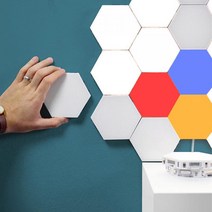 LED 육각형 조명 DIY 조립 모듈형 야간 조명 크리에이티브 침실 침대 옆 터치 양자 조명 배선 없음 접합 벽 조명, [4] USB charging 1PC, [4] 우리에게