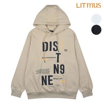 [리트머스] 공용 전사 기모 오버핏 후드 티셔츠_LK4TU875