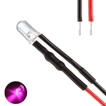 발광다이오드 LED 라운드 와이어 9v 3파이 10개, (9V_3파이_와이어_라운드)분홍