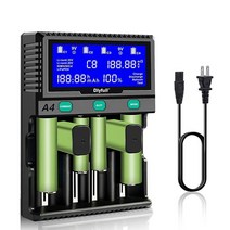 Xcosrack 9V 18650 충전식 배터리 충전기 AA AAA C D 26650용 범용 스마트 디스플레이 6 베이(9V 베이 2개 및 4개)