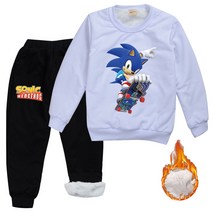 소닉 더 헤지혹 슈퍼소닉 영원한친구 주니어 캐릭터 겨울 방한 밍크기모 맨트맨티+바지 남아 여아 아동복세트 소닉 더 헤지혹 애니굿즈 그림C