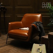 끌레오 헨리 1인용 이태리 천연면피 아닐린 가죽 소파 CL290, 01_브라운