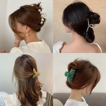 감성 데일리 진주 메탈 왕 올림머리 헤어집게핀 24종