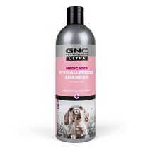 GNC Ultra Medicated 저자극성 샴푸 473.2ml(16온스) | 강아지용 약용 완화 샴푸 저자극성 민감한 피부용 | 민감한 피부 및 알레르기가 있는 강아지용 GNC, Hypo-Allergenic Shampoo - 16oz