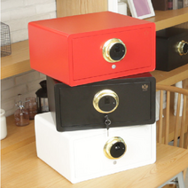 가정용 지문인식금고 소형미니금고 디지털스마트금고 탁상형 벽고정, 화이트