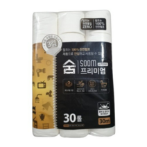 숨 프리미엄 블랙 3겹 30m x 2팩, 30롤, 2개