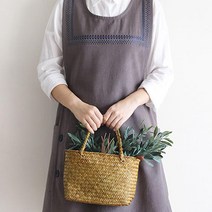 사회복지사 실습복 면원단 자수앞치마 간병사 업소용 간병인, 챠콜