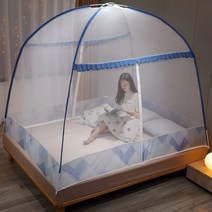 게르 글램핑 천막 몽골텐트 패션 만화 인쇄 패턴 가정용 먼지 상단 모기장 큰 공간 유르트 유형 통기성 여름 캠핑 텐트, 2.0x2.2m bed, color 8-2 doors