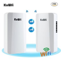 Kuwfi 와이파이 라우터 300mbps 야외 무선 브리지 2.4g ap 1km 장거리 리피터 와이파이 익스텐더 11000m lan 포트 1pc2pcs, 협력사, 두 개