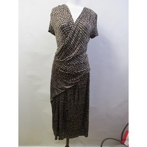 일본빈티지막스마라원피스 레오파드져지랩롱원피스66반 표기42피트77