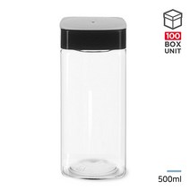 페트용기 팜스사각 500ml 다용도 플라스틱 팜스용기, 500ml 블랙캡 (100개), 1개
