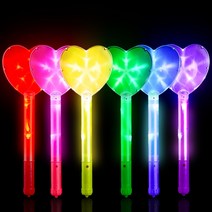 야광맨 LED 하트봉 6색 1pcs 야광 발광 클럽 파티용품, [옐로우]LED하트봉+배터리(AG13)4개