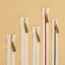 소잉데일리 소품 지퍼 모음_ 20cm~100cm 가죽 컬러믹스 등 60여종, 베이지, 1. 꾸뛰르 소잉지퍼_20cm