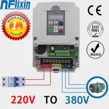 주파수 변환기 헤르츠 상 입력 출력 인버터 가변 속도 드라이브, CN, 11KW 220Vto380V