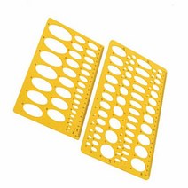 Rocutus 원형 템플릿 및 타원형 측정 눈금자 디지털 드로잉 타원 아이소메트릭 기하학 대학 수학 스텐실 학교 사무실용 (2개), 2 Pieces