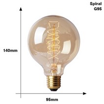 edison bulb e27 220v 40w st64 g80 g95 t10 t45 a19 retro ampoule 빈티지 백열 전구 edison 램프 필라멘트 전구 장식, g95 나선