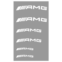 자동차휠 자동차 브레이크 캘리퍼 스티커 로고 장식 휠 데칼 액세서리 메르세데스 벤츠 AMG C E S 클래스 W212 등 세트당 6 개, [02] White, [01] For  AMG