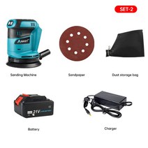 샌딩 머신 다기능 목공 연마 makita 18v 배터리 전동 공구 벽 및 천장 목재 과 호환되는 무선 미니 전기 궤도 샌더, 축-2