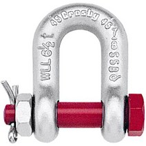 Crosby 1019953 Carbon Steel G-2150 Bolt Type Chain Shackle Galvanized 25 Ton Working Load Limit 1, 1, 1-3/4