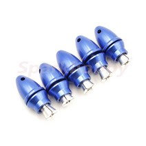브러시리스 모터 프로펠러 클립 구멍 직경 3.0MM 출력 샤프트 6.0MM 알루미늄 합금 총알 패들 클램프 RC 모델 5 개, [03] Blue 3.0-6mm 5PCS