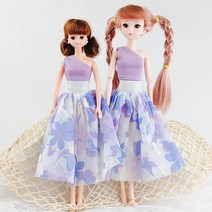 인형옷 드레스 캐주얼, M_44. 퍼플 사선 투피스