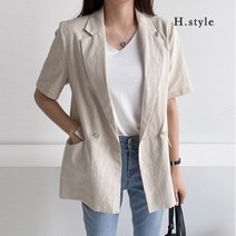 에이치스타일 WC 제나린넨반팔자켓 여름 린넨자켓
