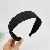 가죽 레더 스티치 베이직 넓은 머리띠 헤어밴드
