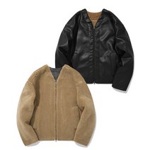 COVERNAT 리버시블 무통 카라리스 자켓 블랙 CO2103JK09BK