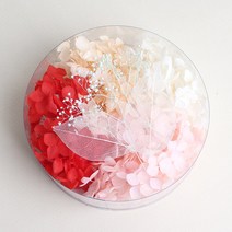화연양화 시그니처 4색조합 프리저브드 수국 미니꽃다발 레진아트 DIY재료, 1 레드핑크