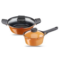테팔 세라믹 뉴팟라인 냄비 2종세트, 혼합 색상, 라면냄비 18cm + 전골냄비 24cm