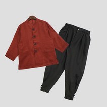 단아한의 여름 남성 남자 생활한복 개량한복 법복 절복 승복 / 홍도세트